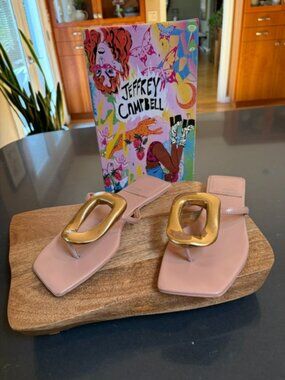 Jeffrey Campbell Linques Sandals, Natural Size 8.5